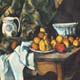 P. Cézanne: Naturaleza muerta con manzanas y melocotones, 1905.