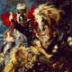 The combat between Saint George and the dragon